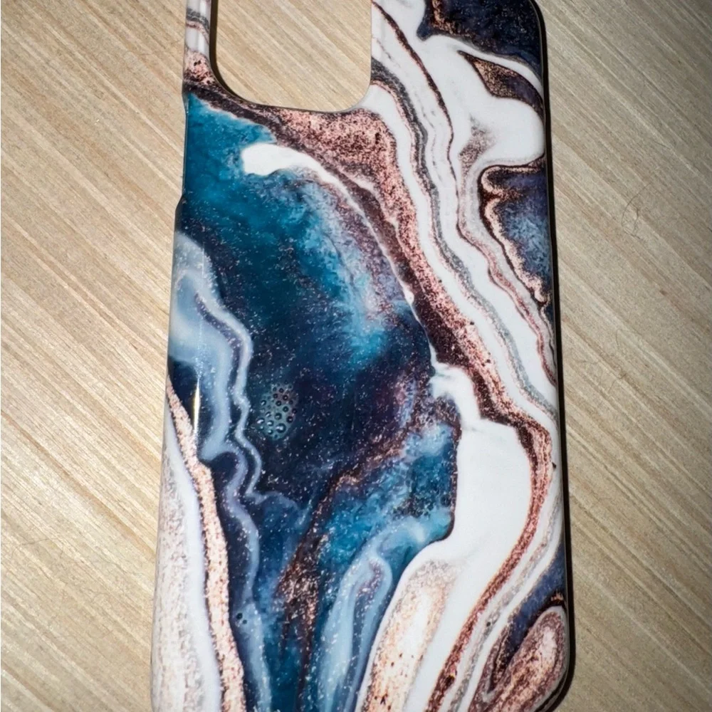 iPhone 11 Pro phone case Blue/Gold/Teal Marble